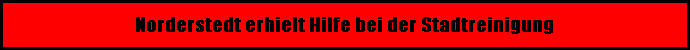 Norderstedt erhielt Hilfe bei der Stadtreinigung